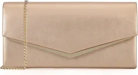 Womens Evening Handbag Vegan Leather Ladies Envelope Clutch Classic Elegant Purse Bags
