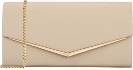 Womens Evening Handbag Vegan Leather Ladies Envelope Clutch Classic Elegant Purse Bags