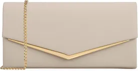 Womens Evening Handbag Vegan Leather Ladies Envelope Clutch Classic Elegant Purse Bags