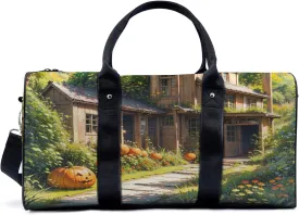 Woodland Cabin Pumpkin Travel Duffel Bag for Woman Weekender Bag Man Tote Gym Bag Sport Gym Bag Hospital Bag for Labor and Delivery Overnight Bag Luggage Bag