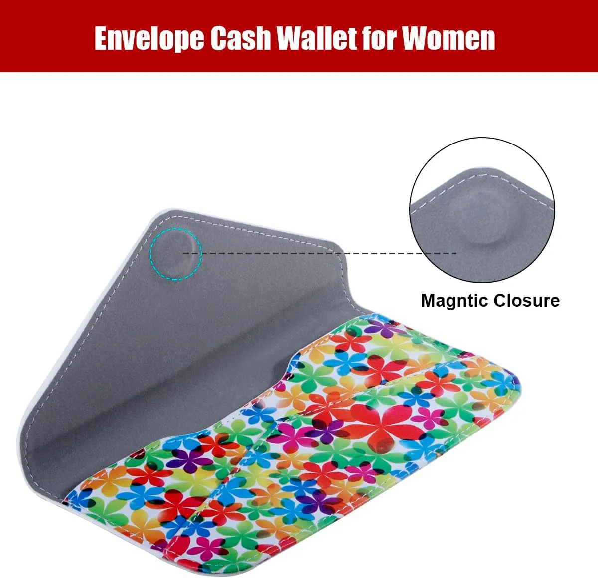 XEYOU Women's Card Wallet Envelope Style Credit Card Holder Cute Cash Wallet for Ladies