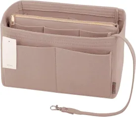 ZTUJO Purse Organizer Insert, Felt Bag Organizer with Metal Zipper, Handbag & Tote Shaper, For Speedy Neverfull Tote, 7 Sizes